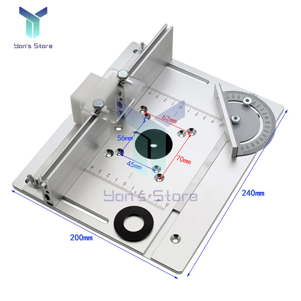 Router Table Insert Plate Woodworking Benches Table Aluminum Alloy CNC Saw Miter Gauge Guide Profile Fence Sliding Brackets