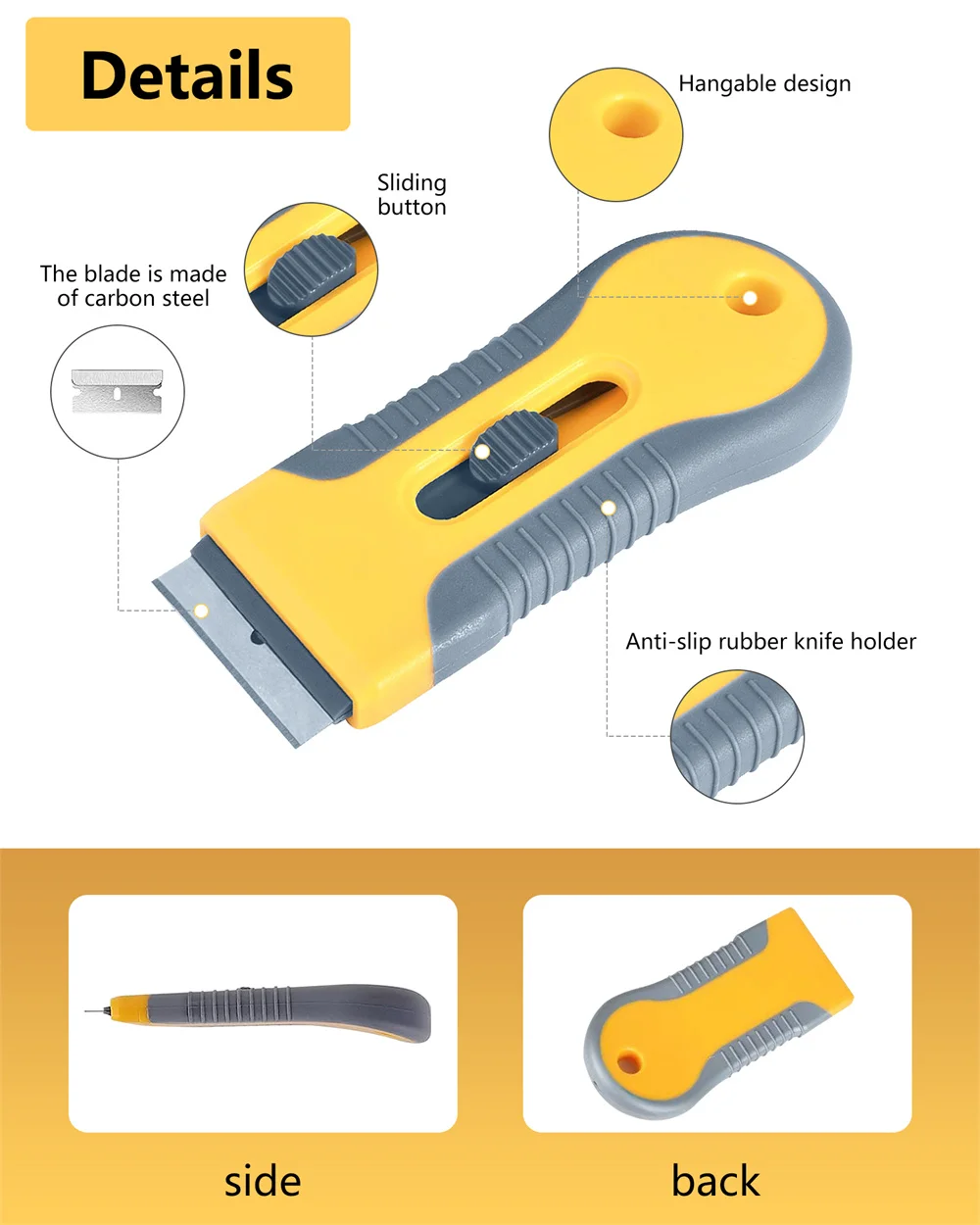 Scalable Cleaning Knife, Small Push Blade, Plastic Shovel Scraper for Cutting Repairing Adhesive Removed Glass and Ceramic Tiles