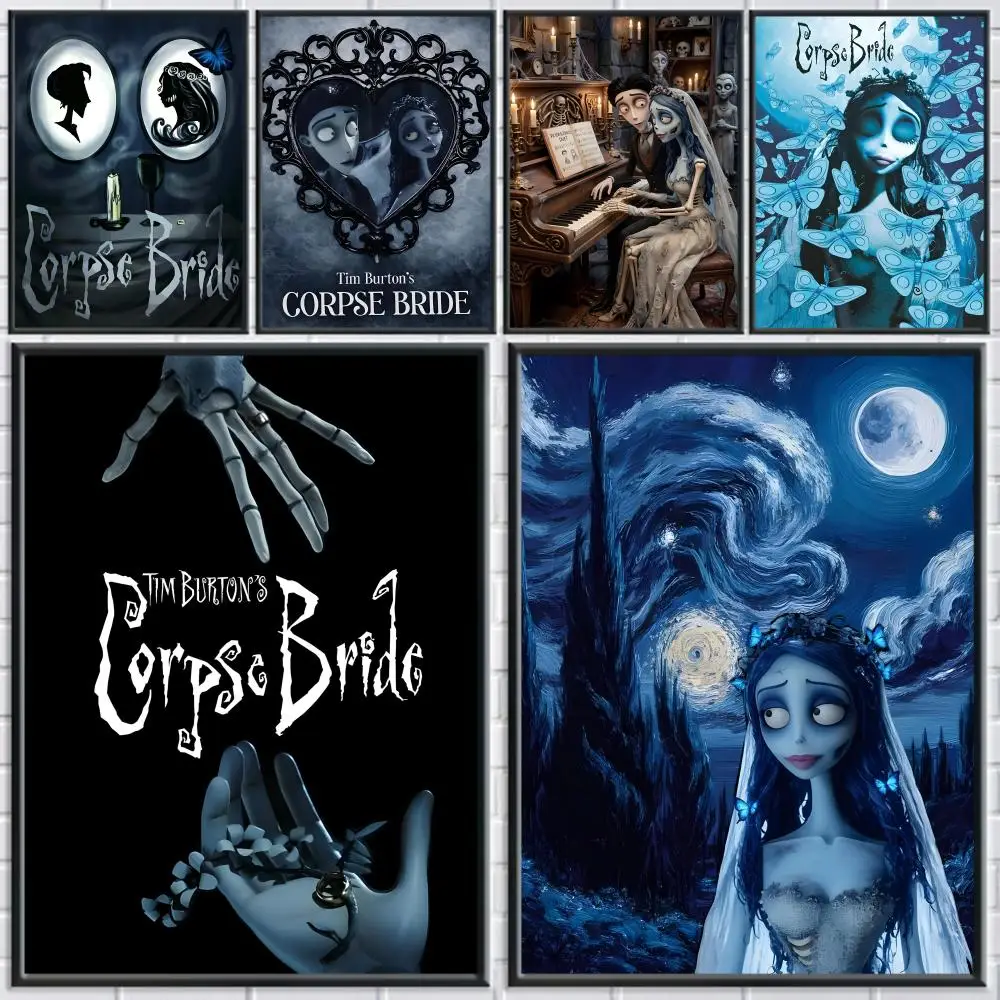 Cartoon Movie C-Corpse Bride Poster Home Living Bed Room Bar Hallway Sticky Wall Printing Waterproof Aesthetic Decor