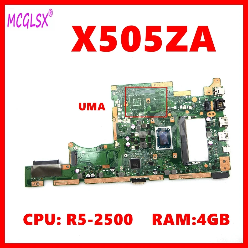 X505ZA Laptop Motherboard For Asus X505ZA X505Z F505Z K505Z A505Z RX505Z Notebook Mainboard  with R5-2500U 4GB-RAM