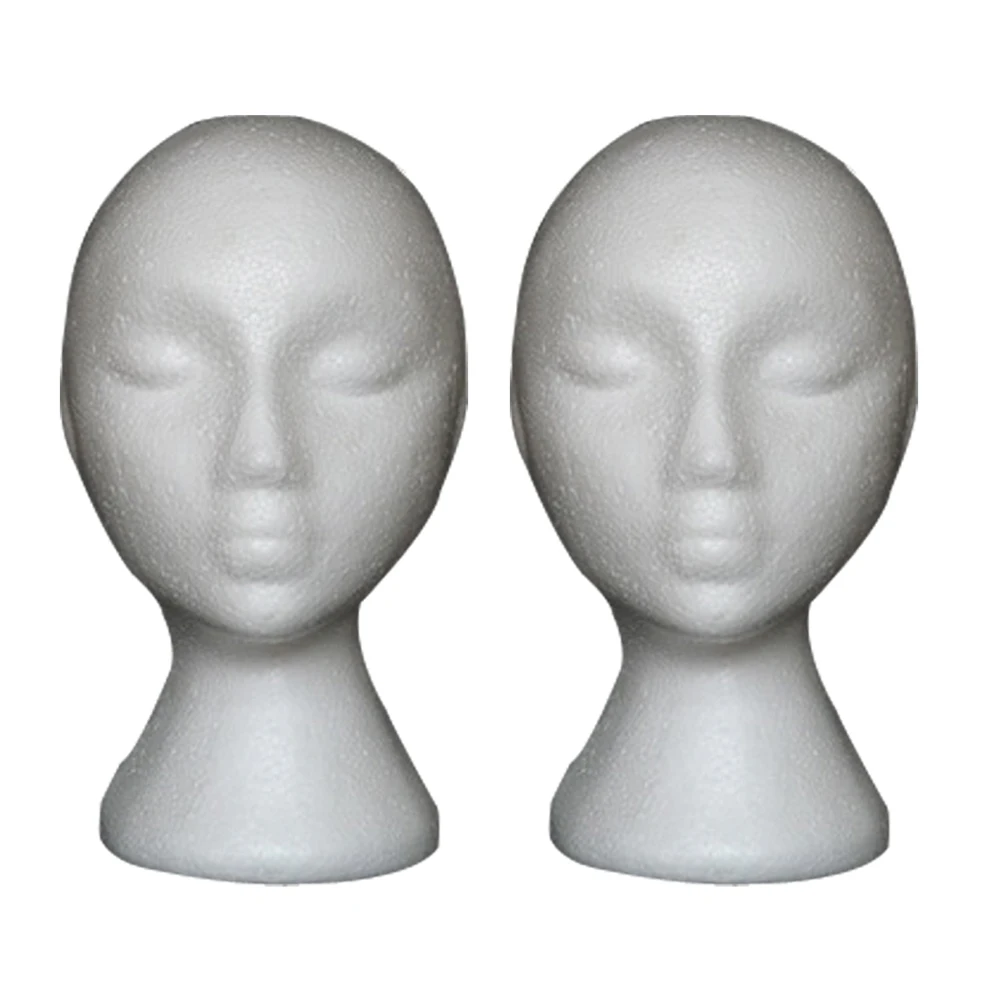 Dellefuture Schaufensterpuppe Kopf Modell, Schaum Frau Schaufensterpuppe Kopf Langer Hals Für Perücke Hut Brille Schal Schmuck Display Stand Modell Weiß