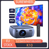 SUREWHEEL K10 Portable Projector, Native 1080P 4K Support, 200inch Display, 5G WiFi & Bluetooth 5.0, 12000 Lumens, Zoom Function