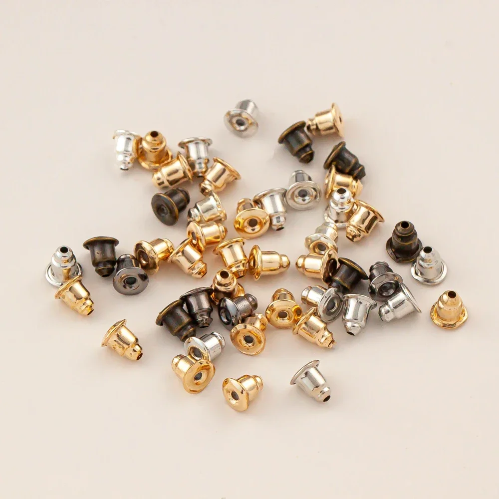 Accessories wholesale bullet ear plug DIY earrings accessories 18K package gold earplugs 100pcs