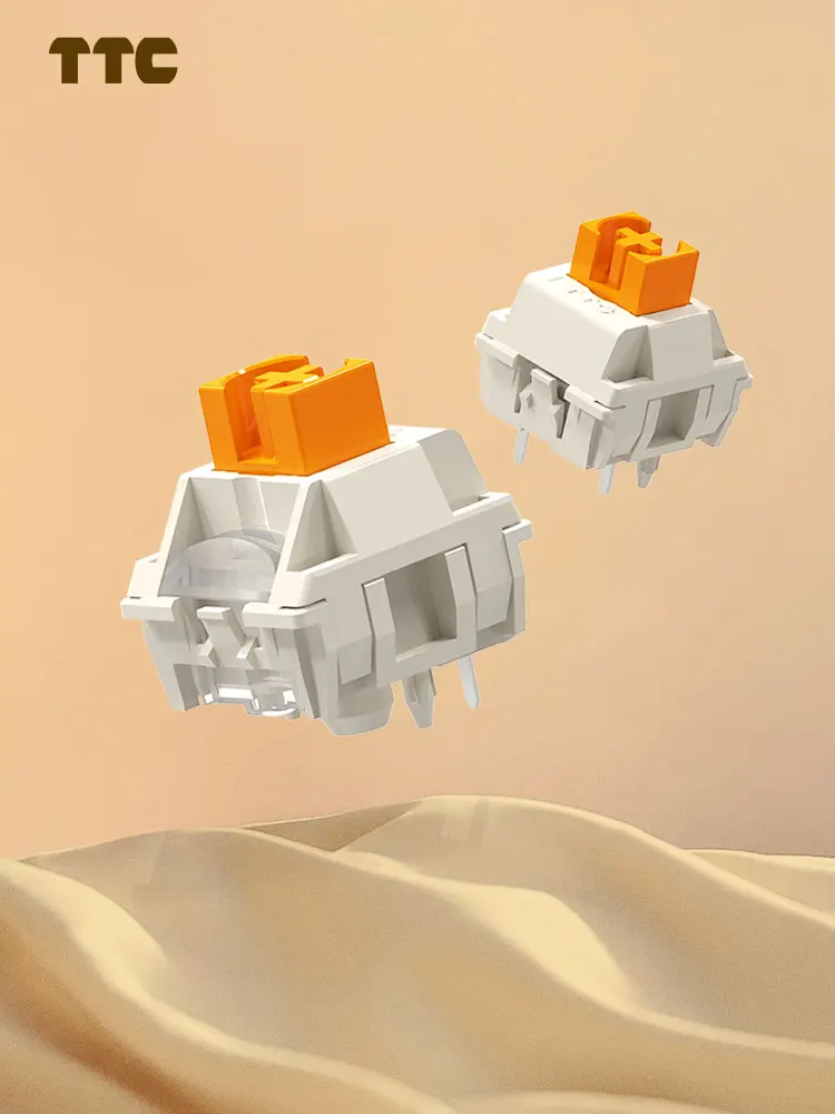 

Переключатель TTC Flaming Orange, заводской предварительно смазанный линейный пыленепроницаемый стабильный механический переключатель клавиатуры