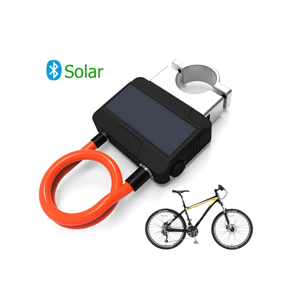 

Popular APP Control Blue Tooth Anti Theft USB Charging Solar Panel Personal Smart Cycling Bicycle Chain Cable Lock