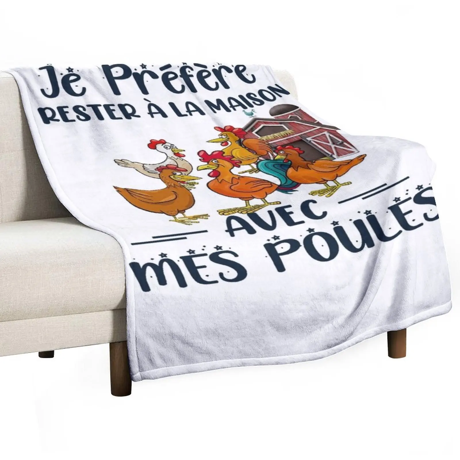 JE PREFÉRE RESER A LA MAISON AVEC MES POULES CAMISETA Manta Hermosas mantas rellenas cálidas de invierno