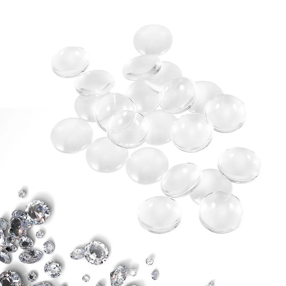 100 قطعة كبوشن زجاجي 25 مللي متر بلاط مستدير واضح لتقوم بها بنفسك صنع المجوهرات المعلقات الحرفية المفاتيح قلادة بروش الخرز اكسسوارات