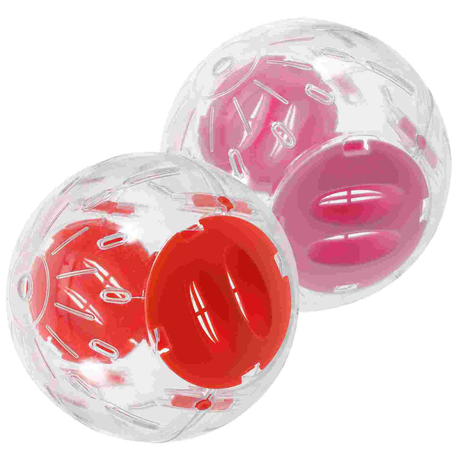 

2 Pcs Small Hamster Sports Ball Play Equipment Sphere Running Balls Pet Cage Accessory Exercise Guinea Pig Pp