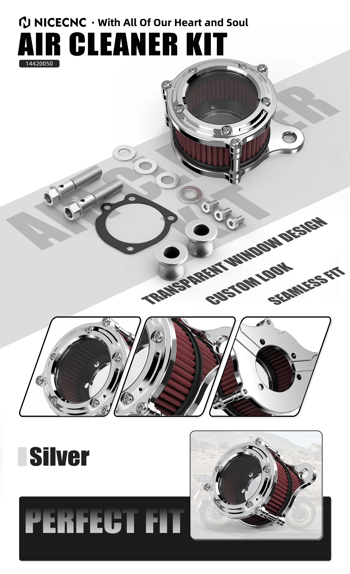 Motorrad-Luftfilter für Harley Iron 883 XL883N 2009-2014 Iron 1200 18-21 48 XL1200X 10-15 Sportster 1200 Low XL1200L 2008-2011 – Detail 3