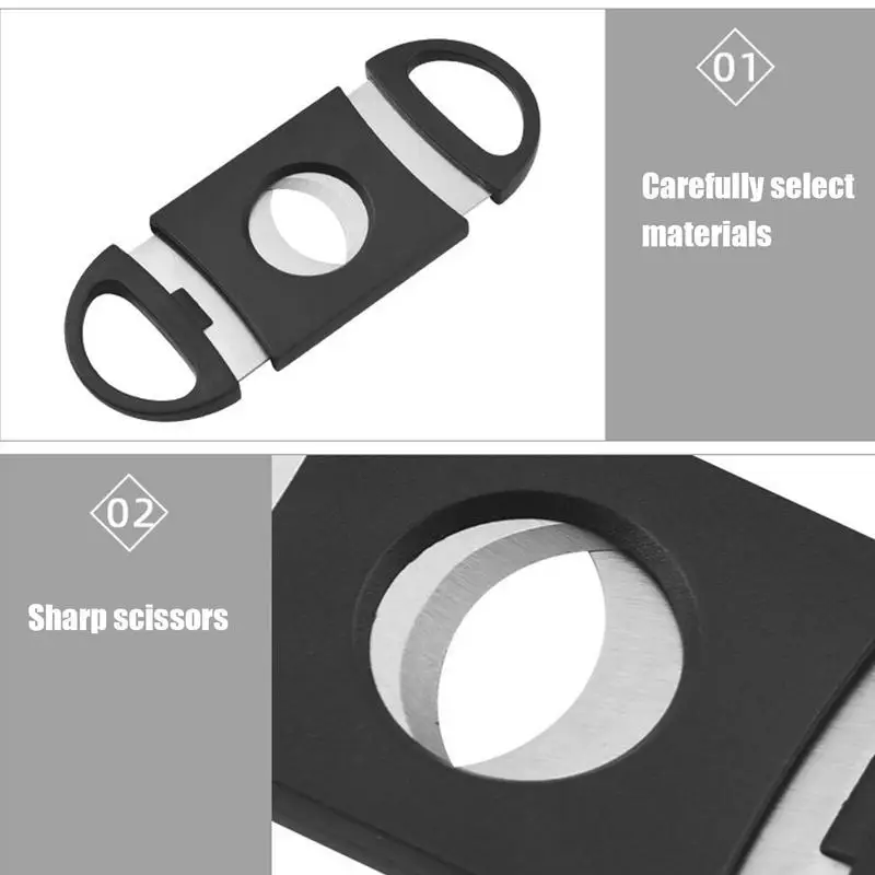 Stainless Steel Cigar Cutter Smoke Accessories Gift for Man Cigarette Case Tuxedo Guillotine Cutters Knife Luxury Set Scissors