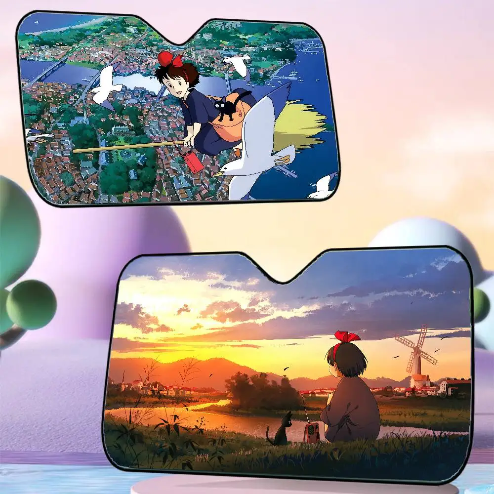 K-Kikis D-Delivery زجاج سيارة مضحك الشمس الظل طوي الأشعة فوق البنفسجية الشمس قناع حامي ظلة للنافذة الأمامية