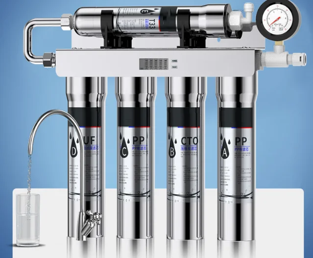 Stainless Steel Home Water Fitter Purifier Alkaline Purificador 5 Stages Ultrafiltration Membrane Water Purifier Kitchen Sink