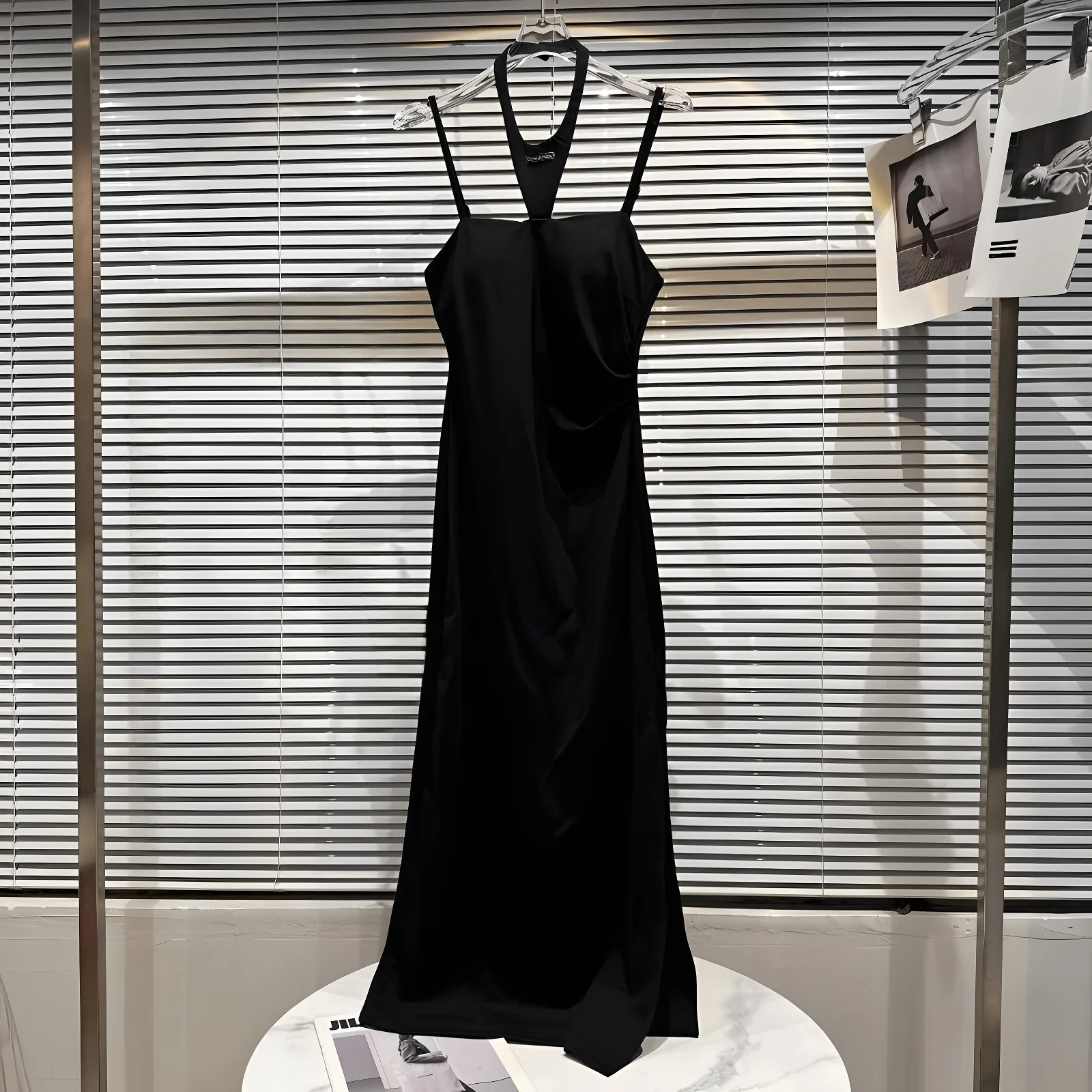 Ele Long Strapl Dr Damen Schlankheitskleid New Autumn Faion Hohe Taille A-Linie Rock Pendeln Sle No-Slee Dr