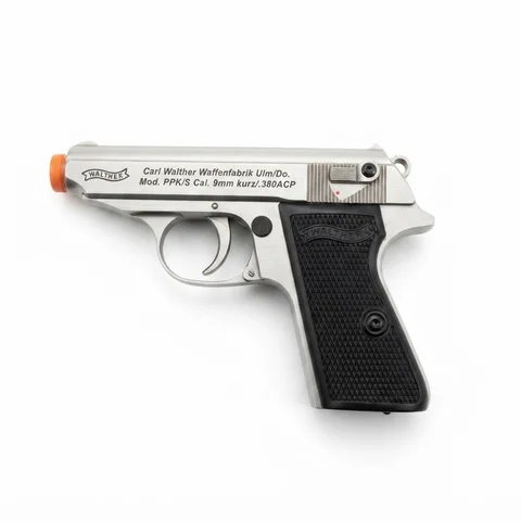 PPK Metal Splatter Ball Pistol Manual Toy Gun Hydrogel Gel Ball Launcher For Outdoor Team Shooting Games (Bullets Not Included)