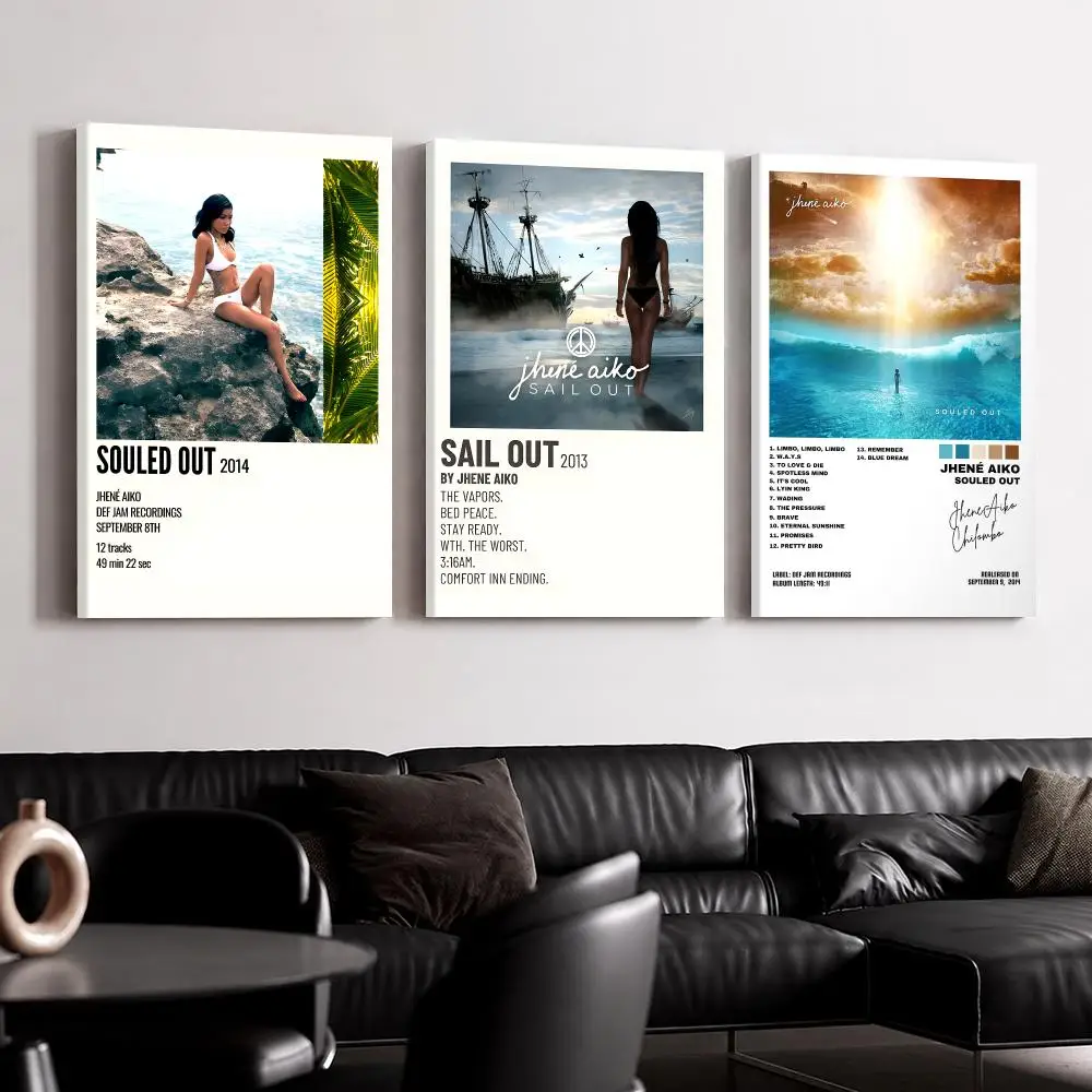 Singer Album J_Jhene A_Aiko Framed Wall Painting Canvas Poster Ready to Hang Wall Art for Bedroom Living Room Home Decor Gift