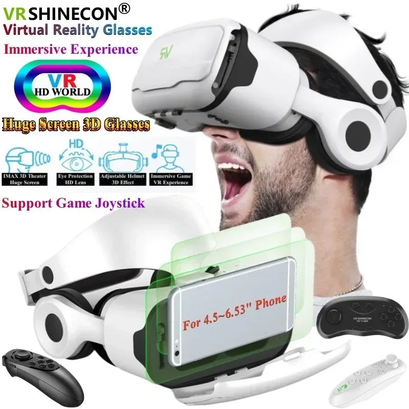 جديد! G02EF نظارات الواقع الافتراضي VR IMAX HD نظارات ثلاثية الأبعاد جوجل كرتون صندوق ستيريو سماعة VR للهاتف IOS أندرويد ، دعم