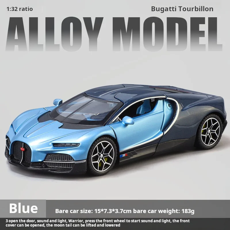 Gesimuleerde 1:32 Tourbillon Legering Racing Sportwagen Precisiemodel Fast Furious Sound Light Kid Speelgoedauto Geschikt voor het geven van geschenken Orn