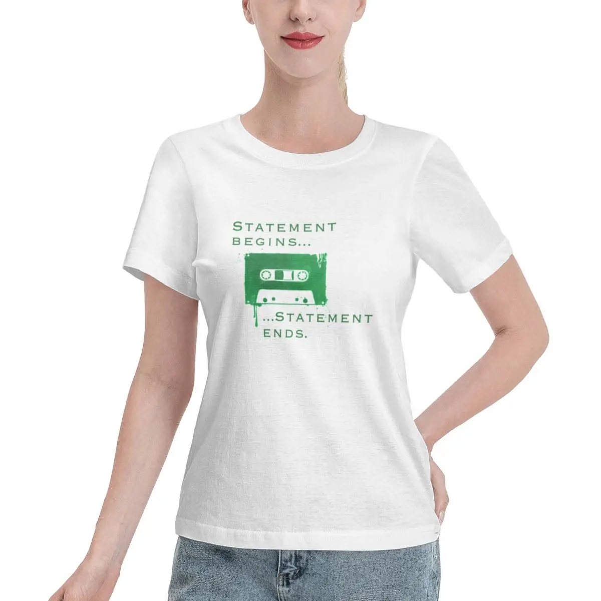 Quick Dispatch Statement Begins Statement Ends Women's T-shirt Soft Casual Non Fading Tee