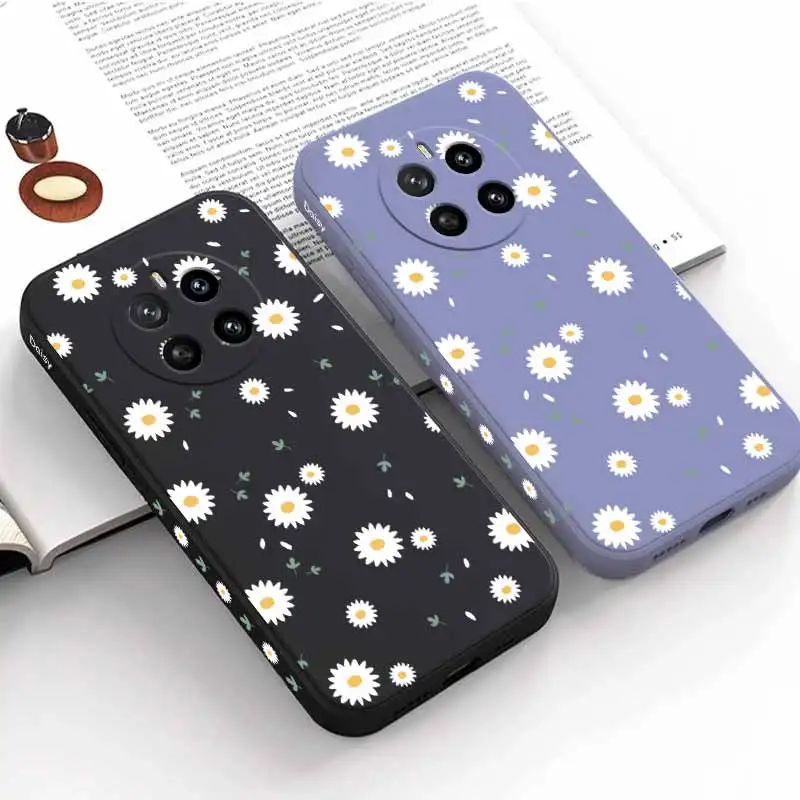 جراب هاتف من السيليكون بحبل سائل من Magic 7 Sunny Sunflower لهاتف Honor Magic7