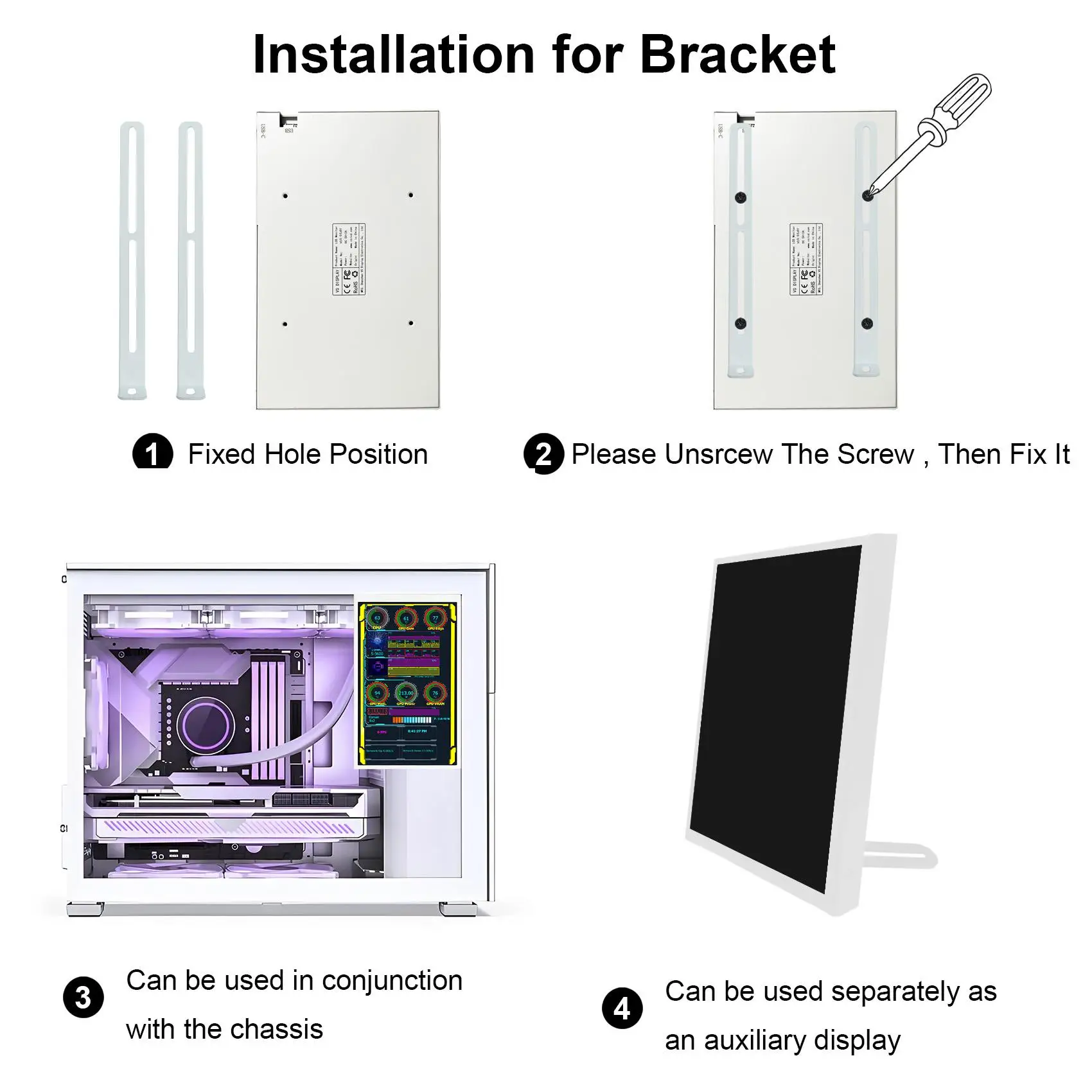 شاشة 7 بوصة 800 × 1280 IPS LCD لحافظة وحدة المعالجة المركزية GPU PC، مدمجة في موضوع فيديو الصورة #5