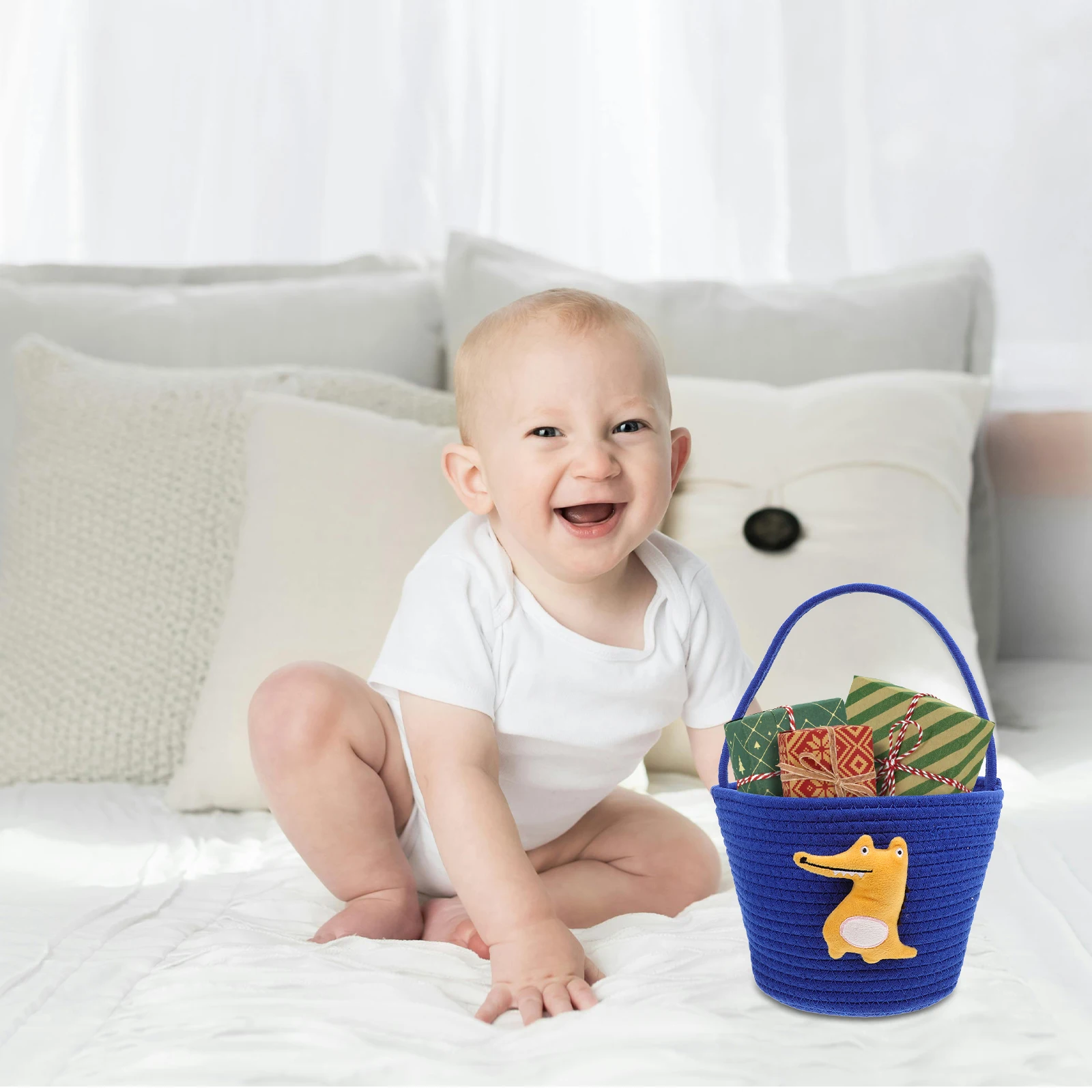 

Creative Woven Bag Gift Basket for Baby Shower Wedding Party Decor Small Storage Baskets Candy Goodie Basket Party