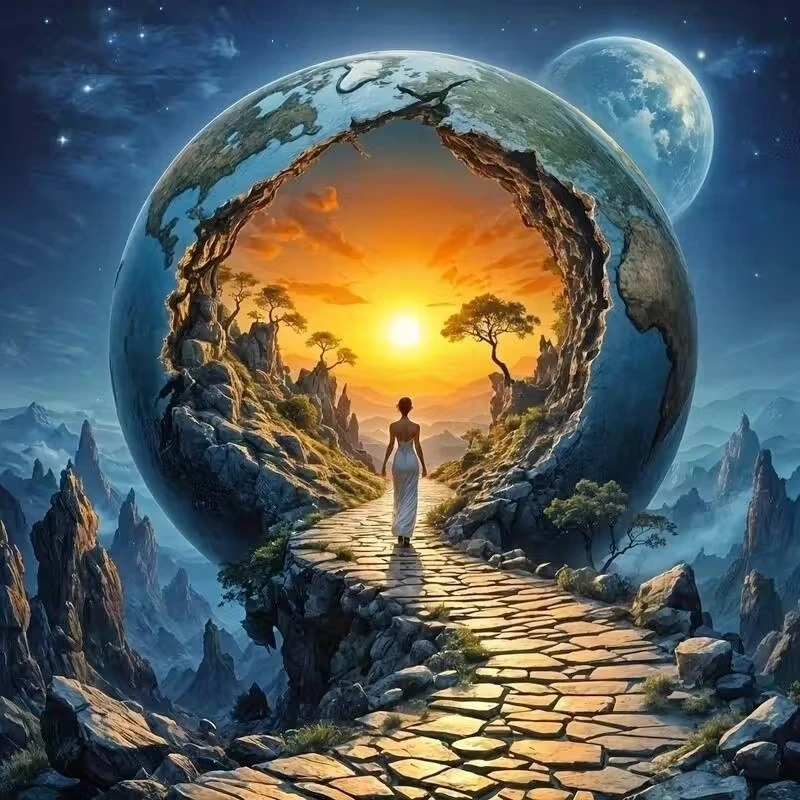 

Абстрактные пазлы «Путь к Земле» 500/1024 элемента: увлекательная семейная игра для игровой комнаты, спальни, домашнего декора