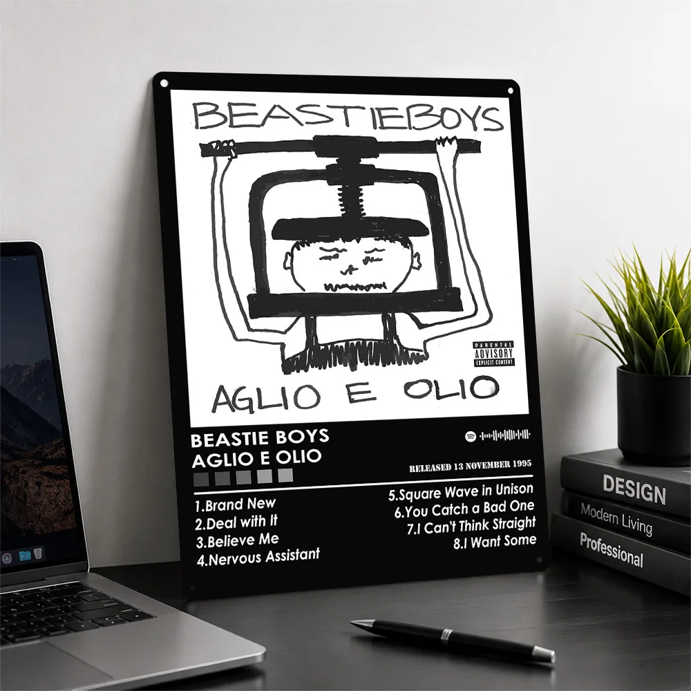 Beastie Boys Aglio E Olio Metal Poster Perfect Gift for Fans Lovers Personalized Wall Art Metal Sign for Home Decoration Luxury
