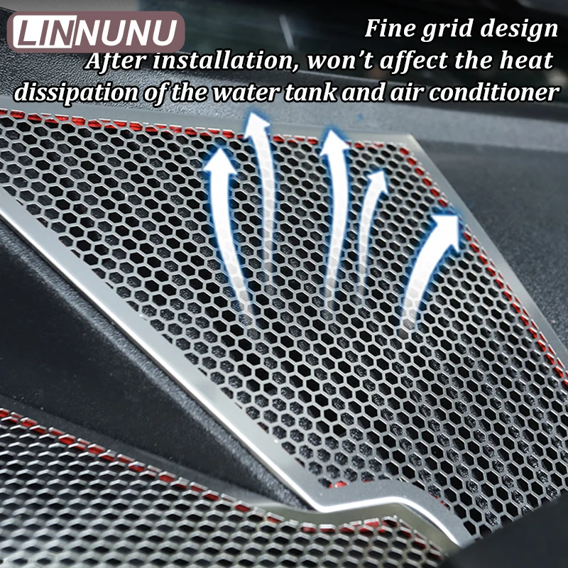 LINNUNU For Geely Atlas II Starry Boyue L Stainless Trim Car Front hood Dust proof Insect Protection Cover Trim Auto Accessories