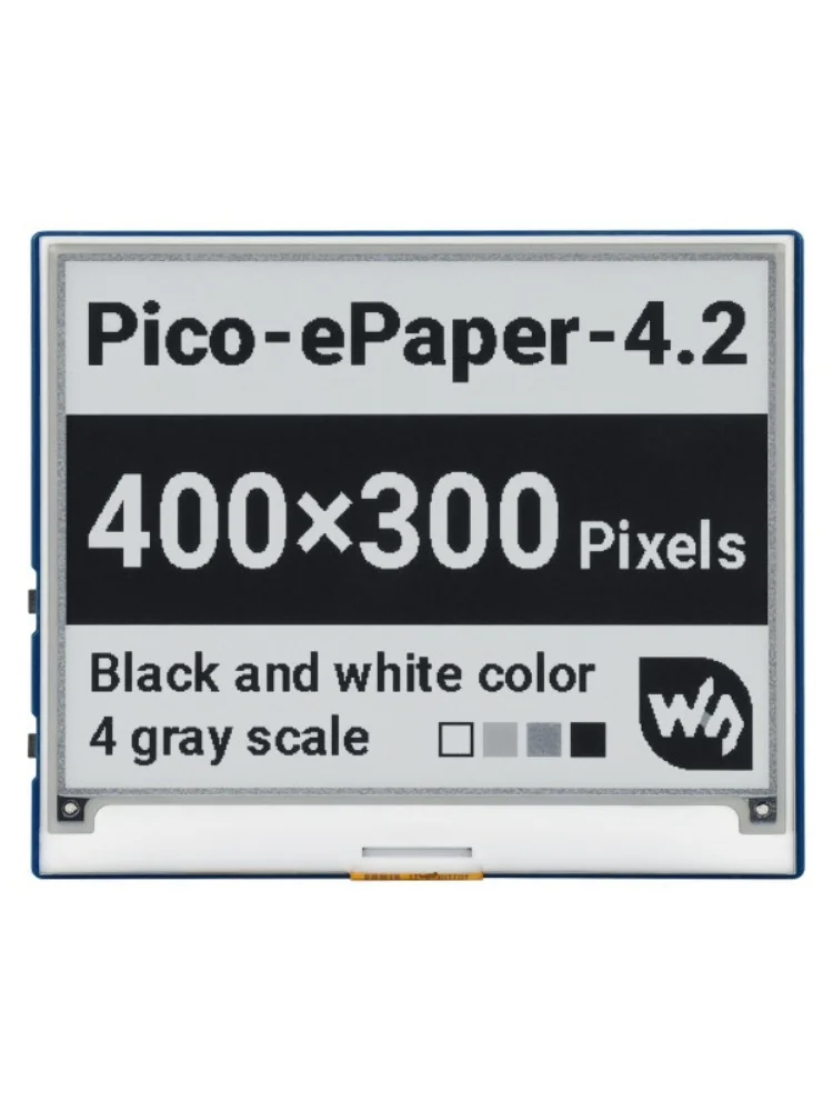 4.2inch E-Paper E-Ink Display Module for Raspberry Pi Pico, 400×300, Black / White, 4 Grayscale, SPI