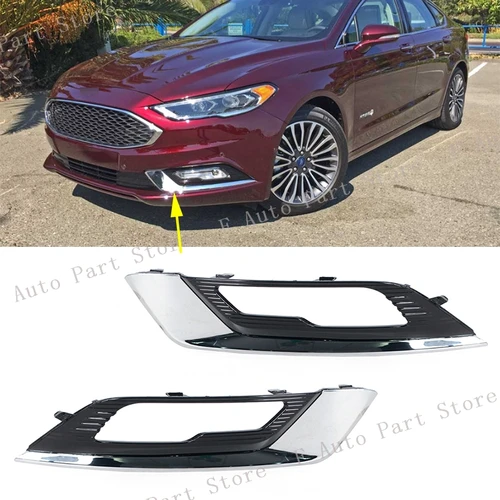 Para Ford Fusion 2017 2018, parachoques delantero, lámpara antiniebla, cubierta de marco de luz, rejilla, luz antiniebla, tapa embellecedora