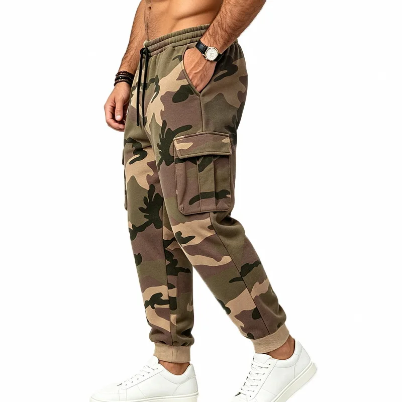 2026 Europäische Camouflage-Fleece-gefütterte Arbeitshose Outdoor Camouflage Trendige Hip-Hop Lose Pendlerhose für Herren – Detail 5