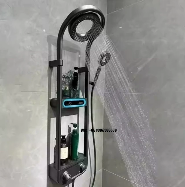 

Intelligent LED Ambient Light, Digital Display Shower Faucet, Wall-mounted Shower Bathroom Faucet