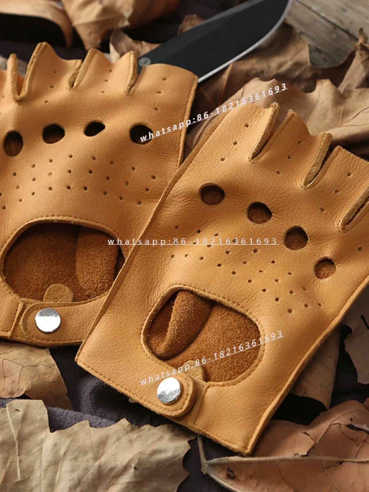 2026GOOD Men's Outdoor Cycling Fitness Fitness Driving Non-slip And Wear-resistant Half-finger Cowhide Gloves