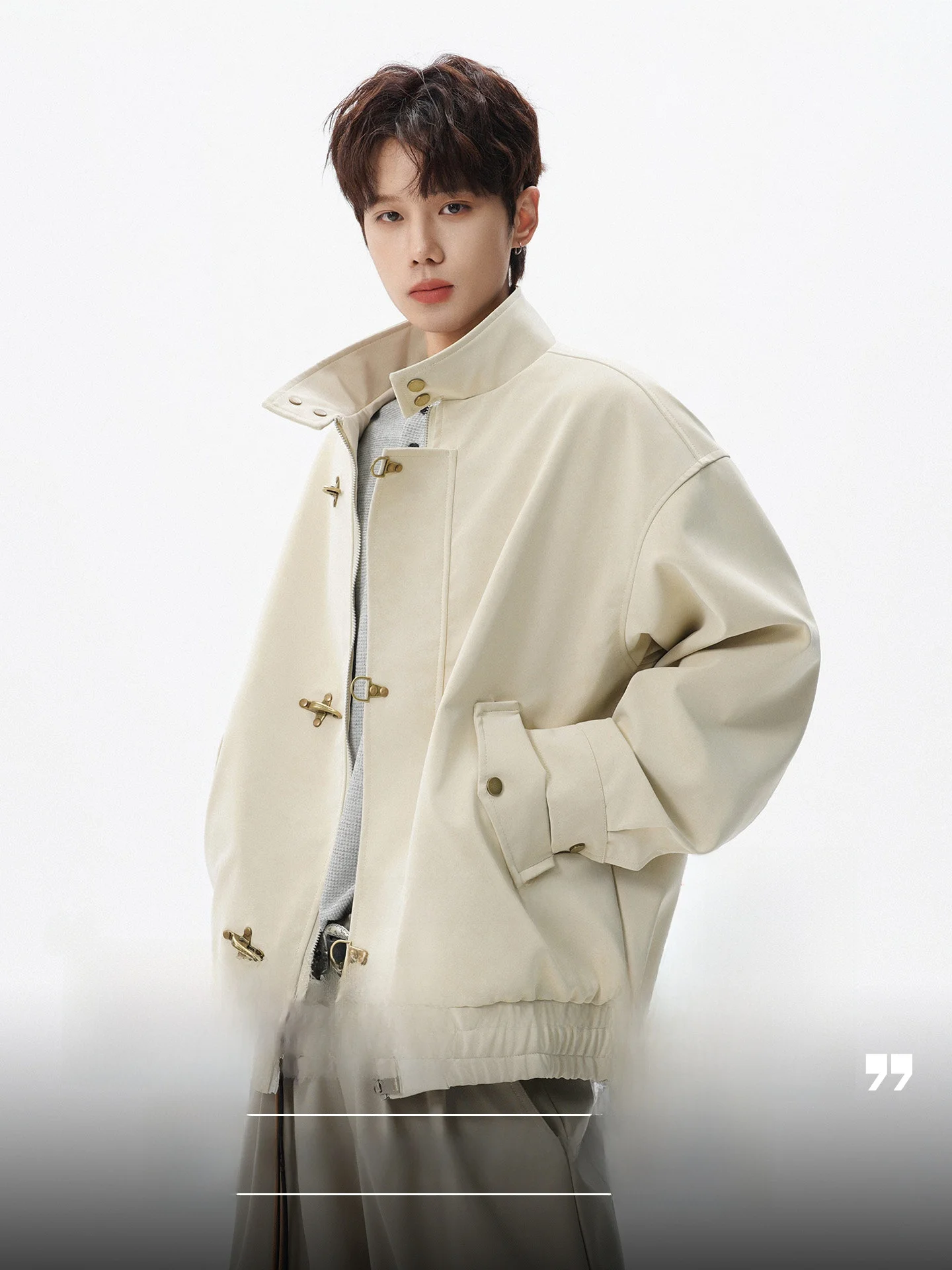 

American Sle Harington PU Leather Jaet Men's Spring New Loose Casual Stand Collar Outerwear Faionable All-Match Coat