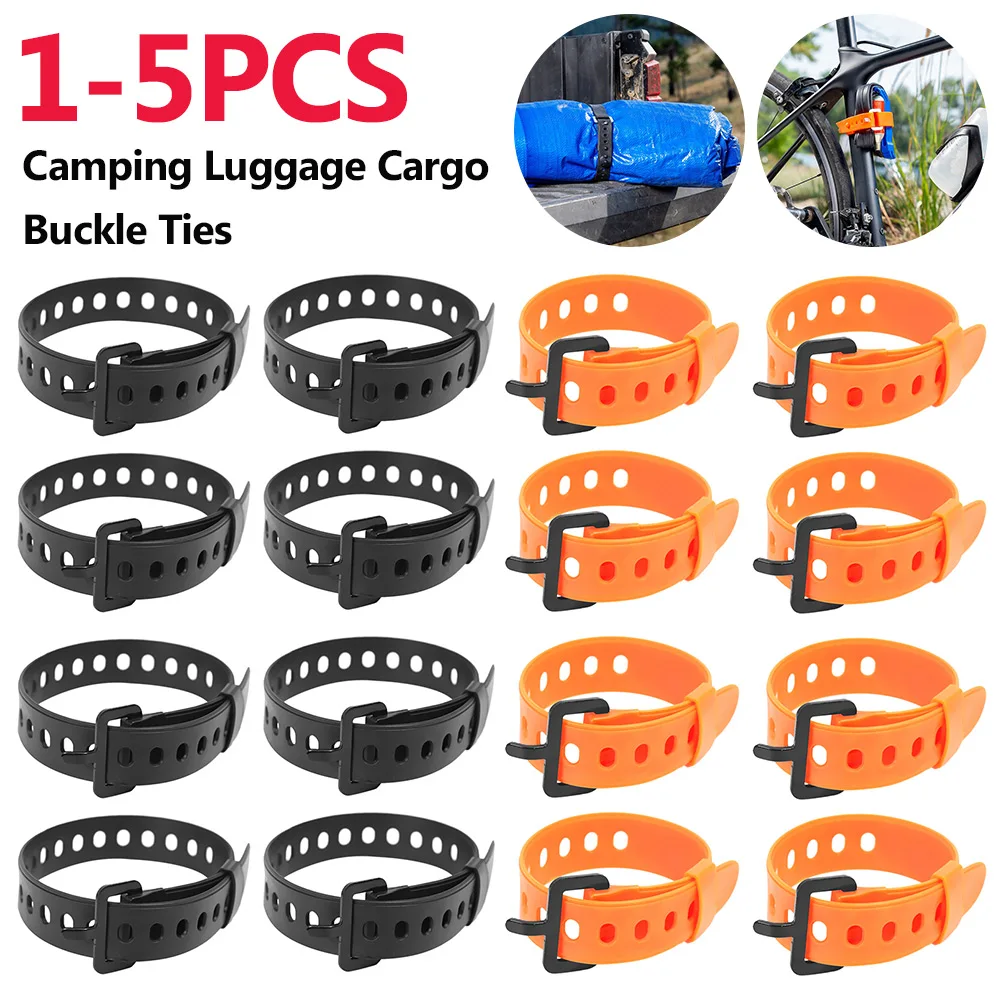 1-5PCS Tie-Down Straps Portable Multipurpose Tie Buckle Rubber Convenient Elastic Free Adjustment for Travel Camping Hiking