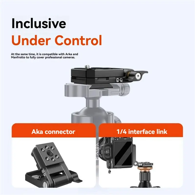 ABGI-2X Klappbare Kamera-L-Halterung Vertikal-Horizontal-Umschaltbare Schnellwechselplatte DSLR-Kamera-Stabilisator – Detail 4