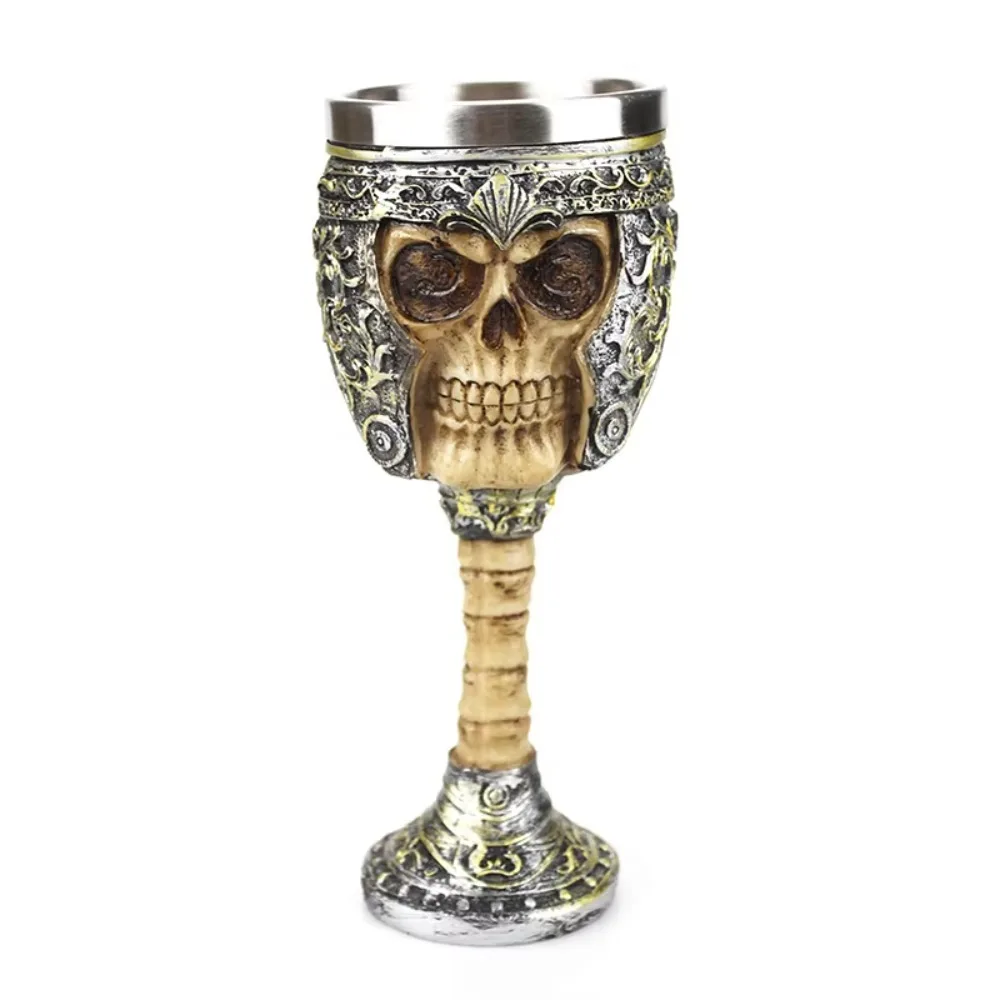 

Personalized Skeleton Gothic Wine Cup Punk Retro Viking Dragon Drinking Mug Stainless Steel Skull Goblet Home