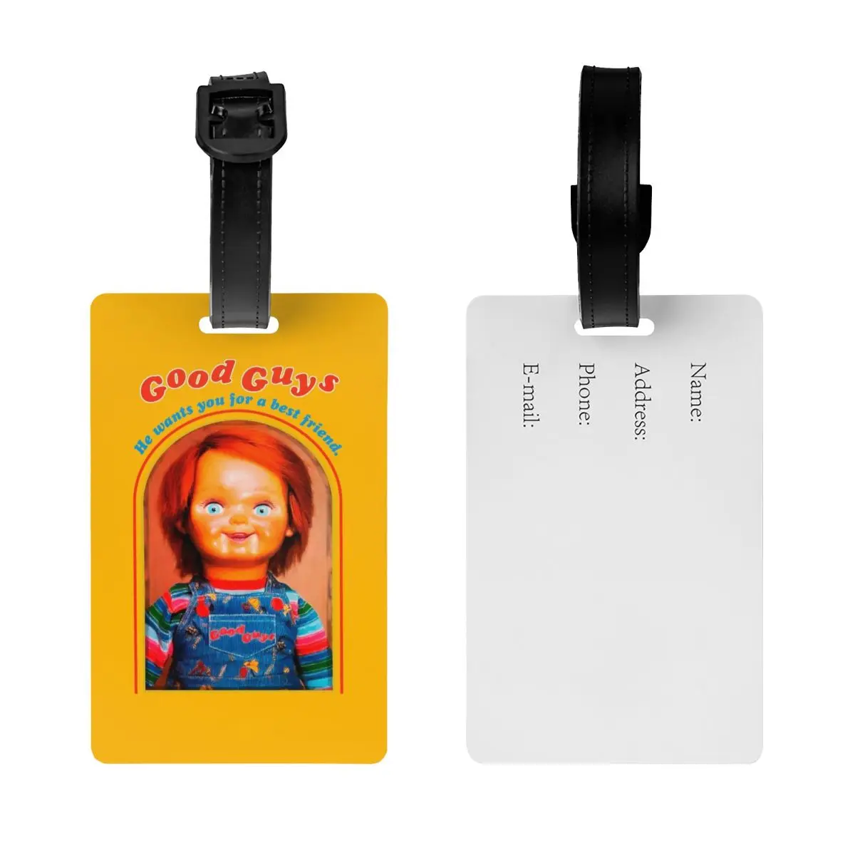 Chucky Retro-Filme Gepäck anhänger für Koffer gute Jungs Kinderspiel Privatsphäre Abdeckung ID-Etikett