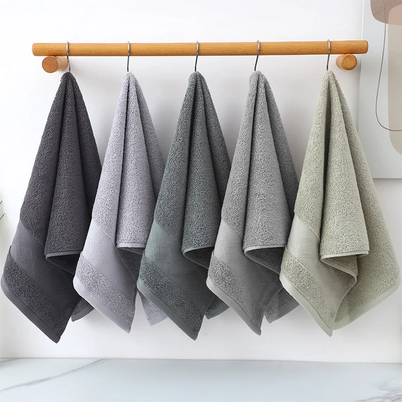 Set of 5 Thick Absorbent Cotton Towels, Quick-Drying and Soft Face Towels, Pure Cotton, Suitable for Family Bathing Use.