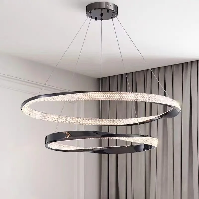 

Light luxury designer Nordic ring master bedroom dining villa atmospheric minimalist new style living room chandeliers simple