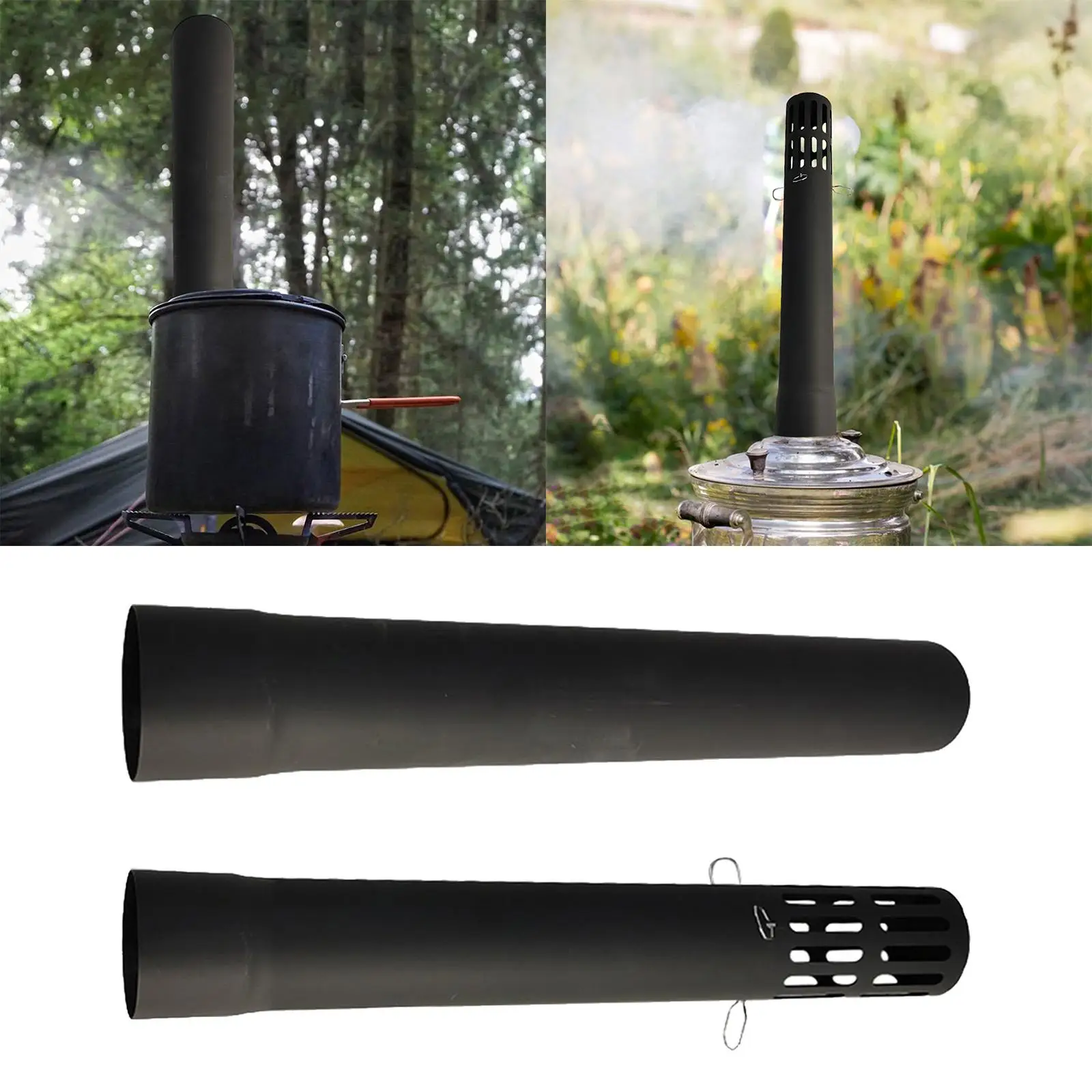 Flue Extension Tube Fire Place Stove Exhaust Pipe for Outdoor Hiking Furnace