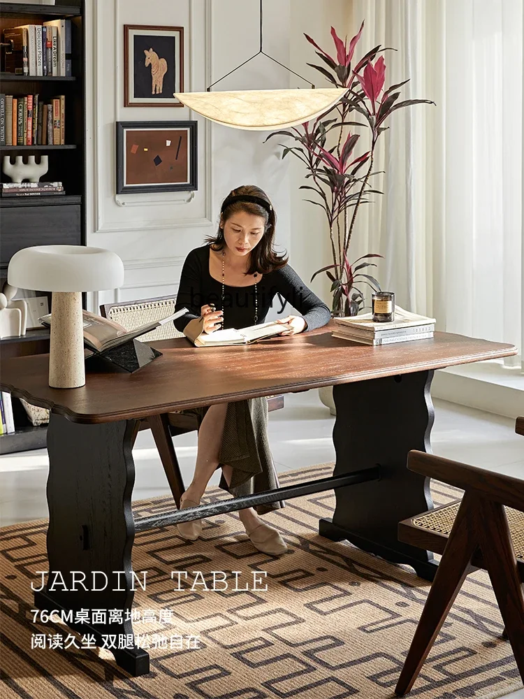 

A46 Solid wood living room is long, workbench, household double desk, meal and desk are integrated, and large board table.