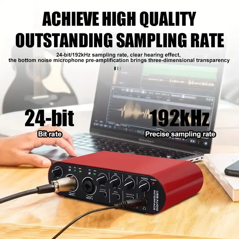 واجهة الصوت 24 بت 192 كيلو هرتز الخارجية Loopback USB كارت الصوت الغيتار تسجيل شاشة ستيريو Soundcard RED Studio