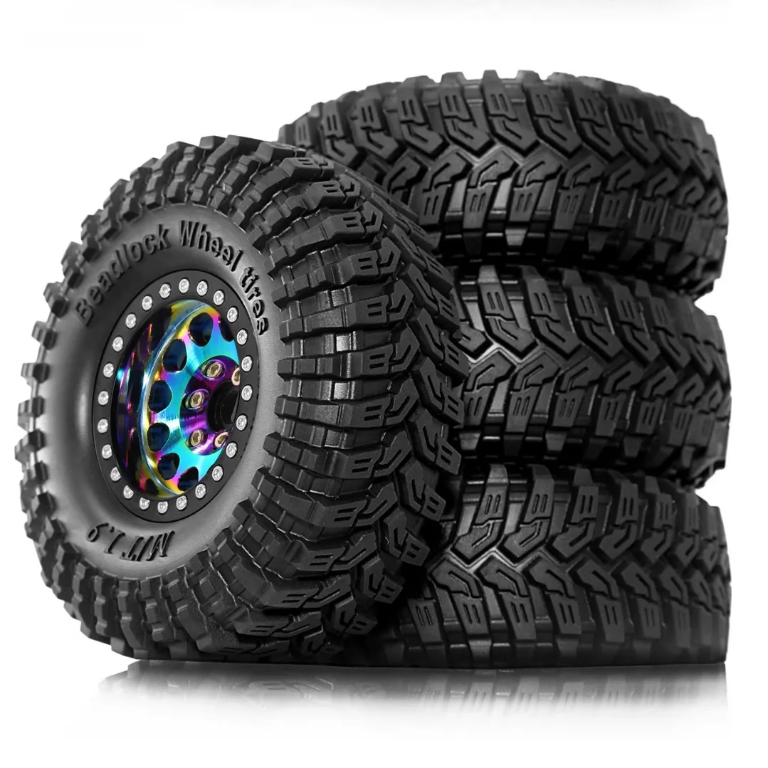 

Подходит для гусеничного автомобиля Axial Scx10 Iii/Yikeong 4083/Huangbo 1/10, комплект металлических ободов колес, 4 шт., вездеходные резиновые шины, аксессуары для обновления гусеничного автомобиля, ударопрочные и прочные