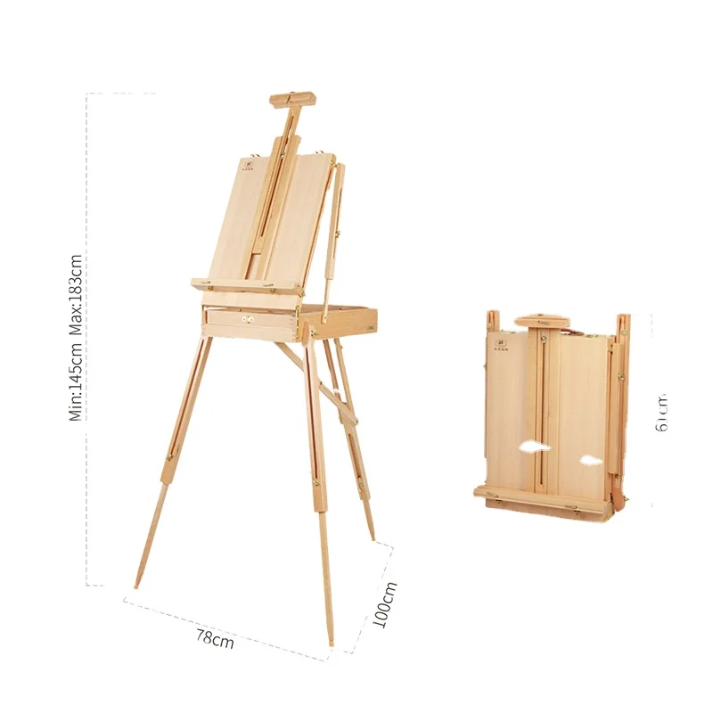 French easel with sketch box art painting easel with shoulder strap french style portable easels