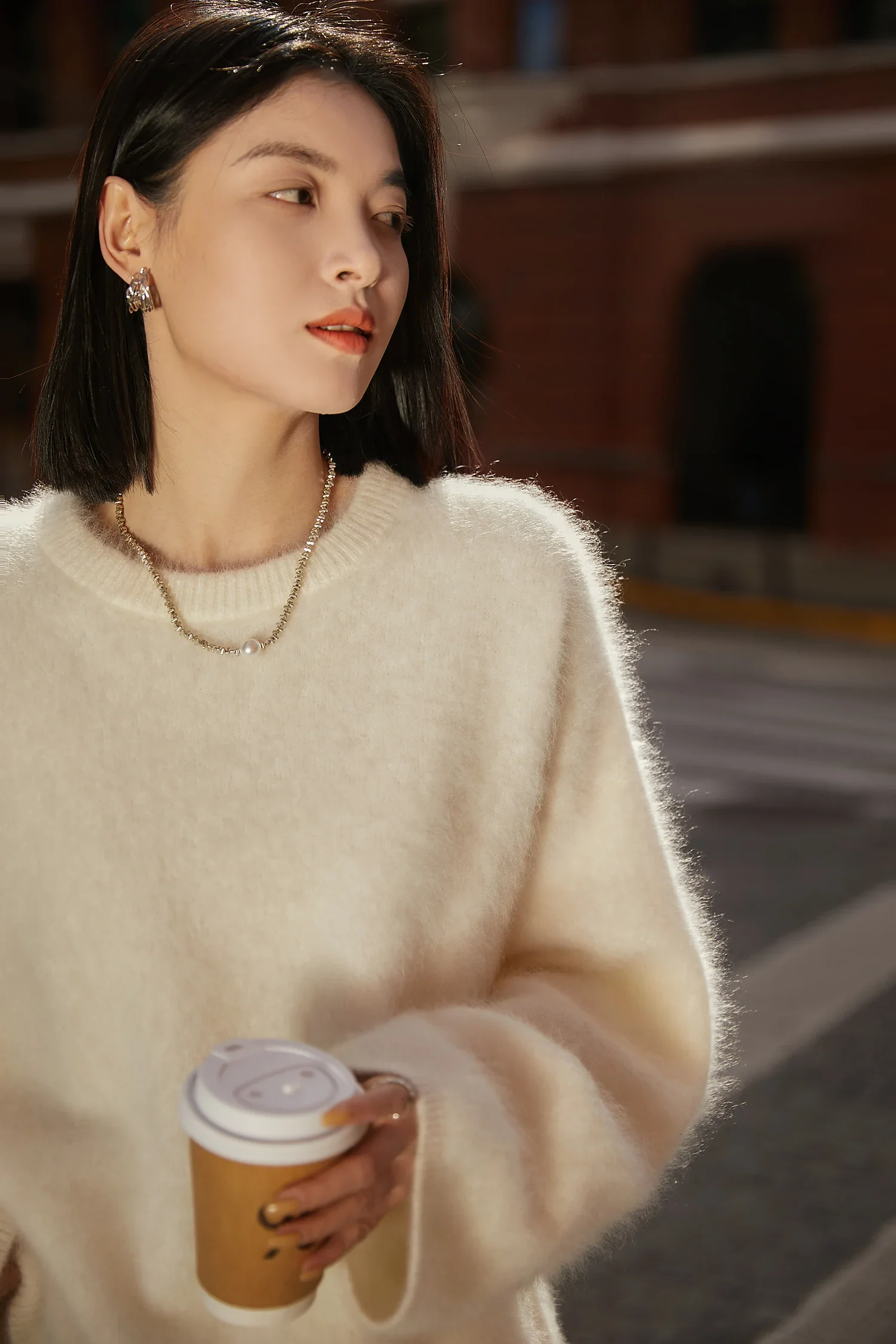 Du Jia Furs Brushed 100% Cashmere Fog Knitted Sweater Ultra-Soft Luksusowy sweter z kaszmiru dla kobiet
