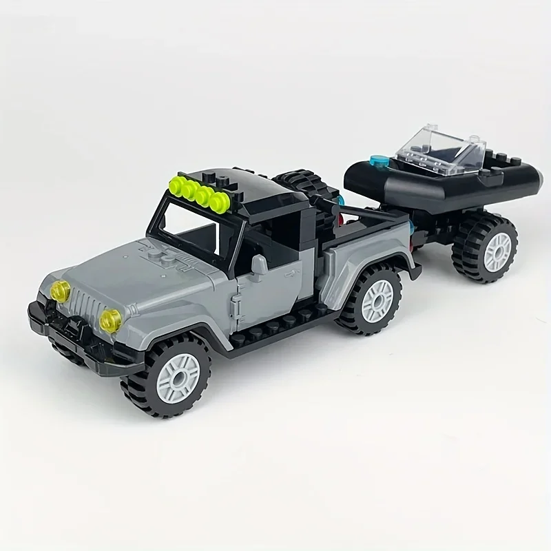88 قطعة نموذج محاكاة صغيرة تعليمية رمادية معركة الفأس شاحنة بيك اب سيارة تجميعها بناء لعبة المكعبات هدية #5