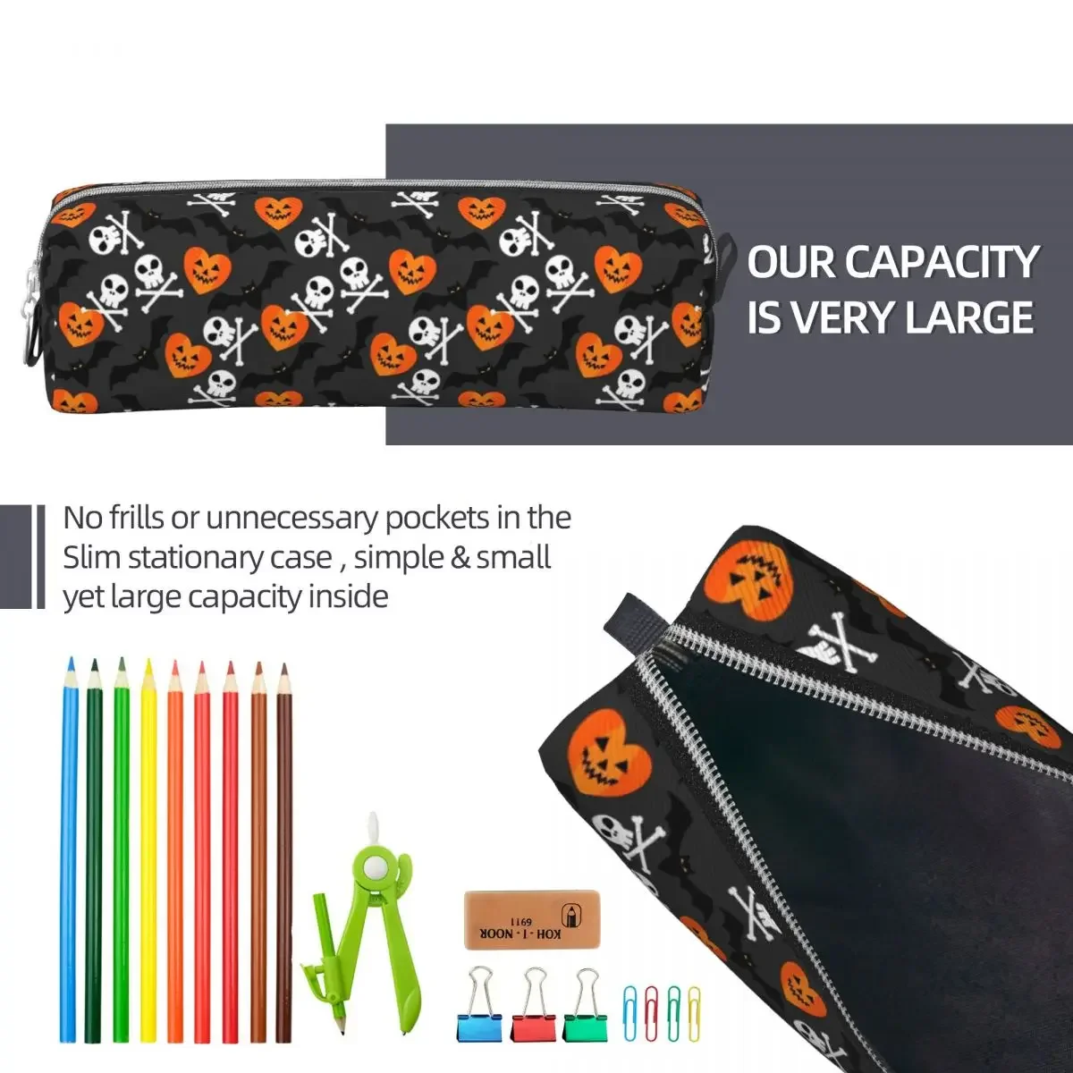 New Halloween Symbol Pencil Cases  Box Pen Holder for Girl Boy Big Capacity Bags School Supplies Gifts Stationery