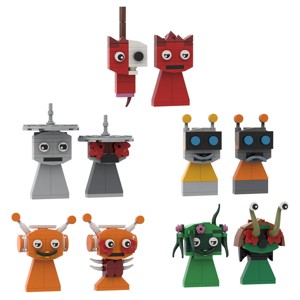 MOC Incredibox Sprunki اللبنات ألعاب الموسيقى Incredibox Sprunki الطوب لعبة الرعب ألعاب شخصيات هدية في صندوق تشغيل الموسيقى
