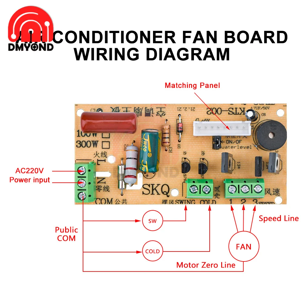 Air Conditioning Electric Fan Circuit Universal Board Remote Control Board Cold Fan Motherboard Circuit Board Control Board 300W